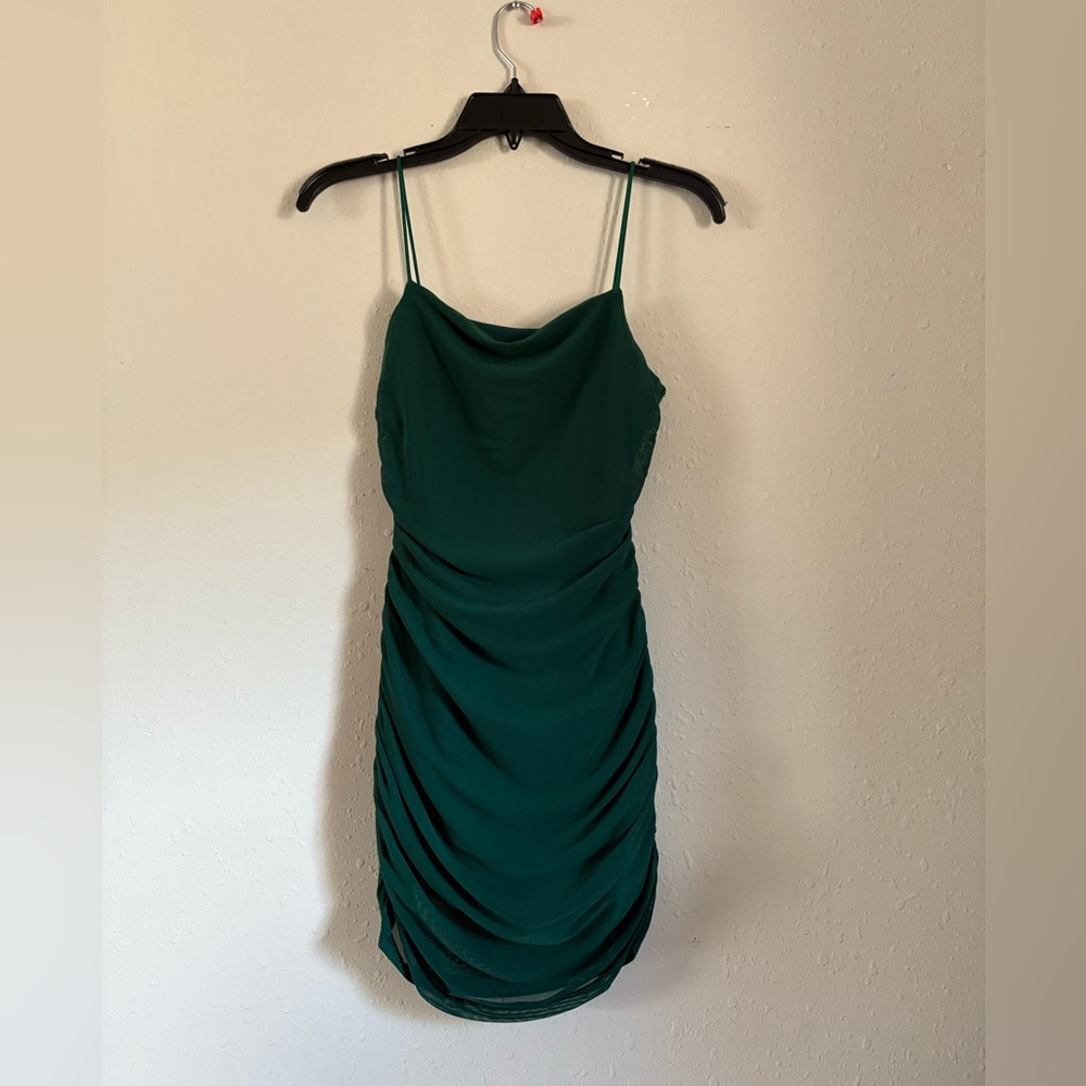 Elegant Green Ruched Dress